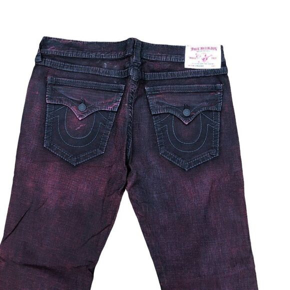 True Religion Jeans Size 40 STRAIGHT BIG T Black/Red - Picture 11 of 15